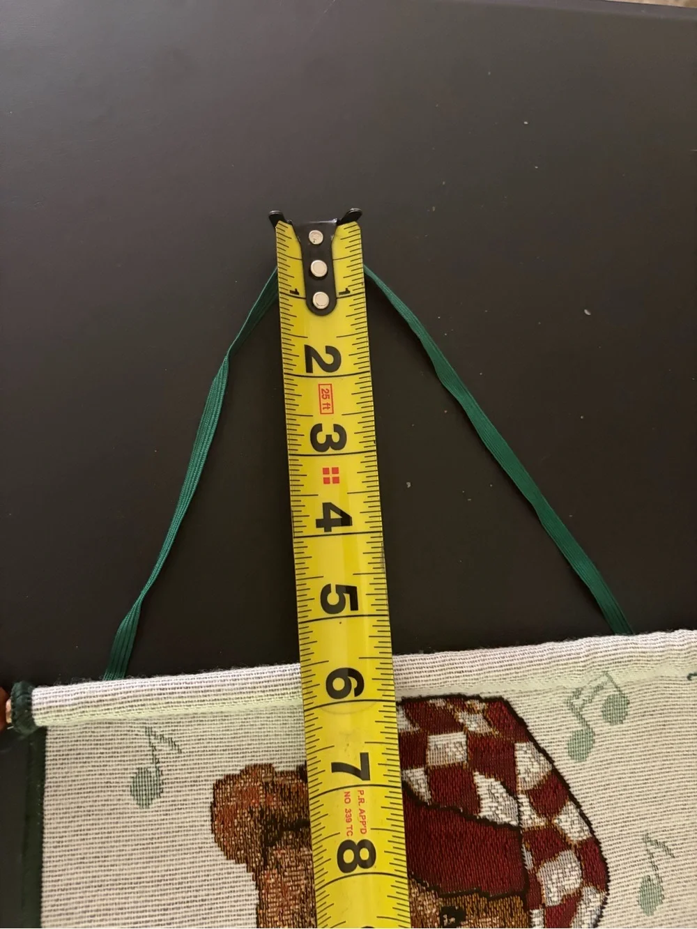 VTG Christmas caroling, bear tapestry Bell wall hanging banner